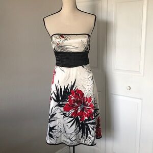 SPEECHLESS Women Floral Print Satin Strapless Dress | 5